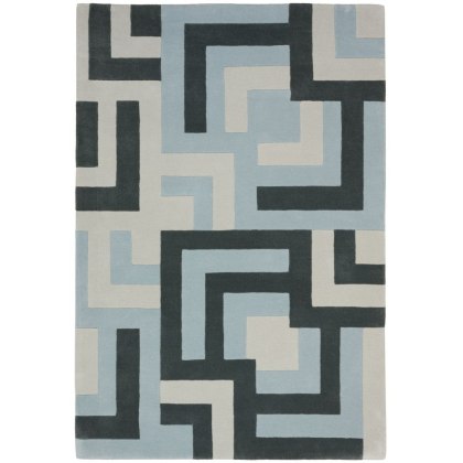 Hand Tufted Puzzle Steel