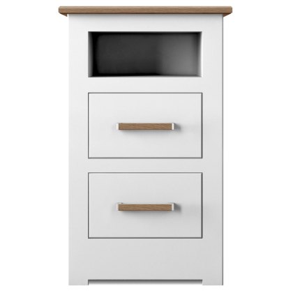 Modo Bedroom 2 Drawer Open Shelf Narrow Bedside Modo Bedroom 2 Drawer Open Shelf Narrow Bedside