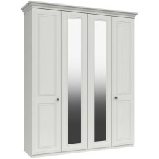 Halnaker Tall 4 Door Robe with 2 Mirrors - (FLAT PACK) requires assembly