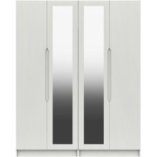 Salvington Tall 4 Door Robe with 2 Mirrors - (FLAT PACK) requires assembly