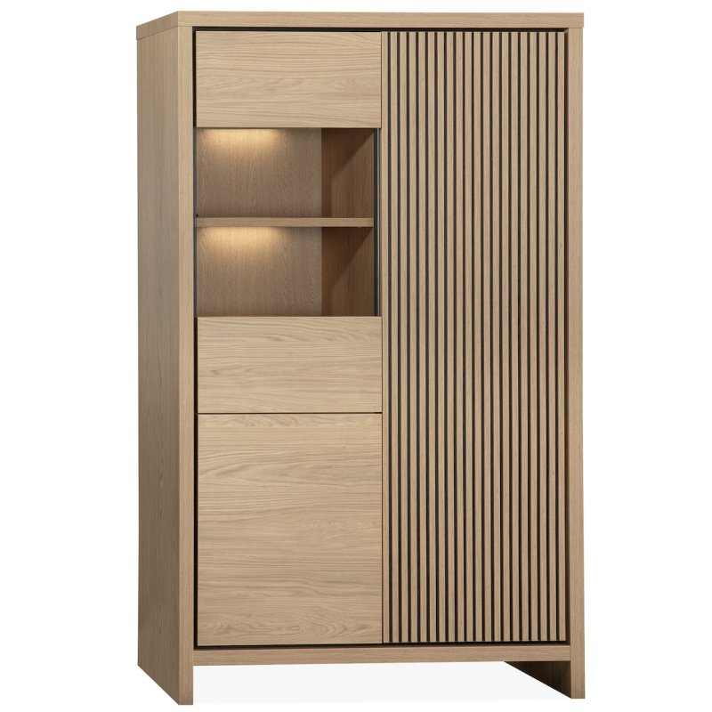 Levi Display Cabinet with 2 Doors and 1 Glazed Door with LED Lighting Levi Display Cabinet with 2 Doors and 1 Glazed Door with LED Lighting