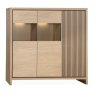 Levi Display Cabinet with 1 Door and 2 Glazed Doors with LED Lighting